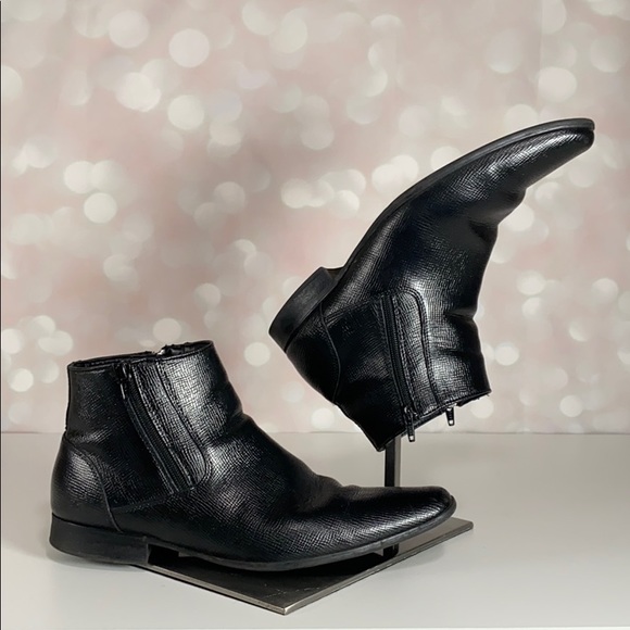 Calvin Klein Beck Black Leather Boots 